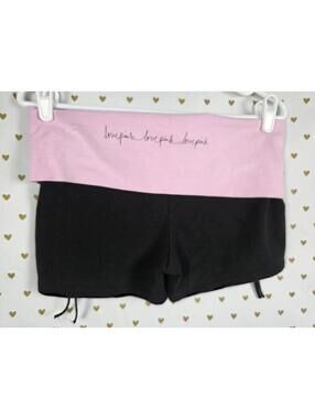 Victoria's Secret LOVE PINK Ruched Side Booty Shorts Yoga FOLDOVER y2k Vintage M